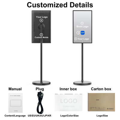 24インチ 32インチ インセルスクリーンディスプレイ Lcdタッチスクリーン Android 13 広告 デジタルサイネージチェーン レストランや飲料店