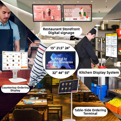 ELC RK3588S2 クアッドコア Cortex A55 + クアッドコア Cortex A76 デジタルサイネージおよびディスプレイ 広告レストラン注文タブレット