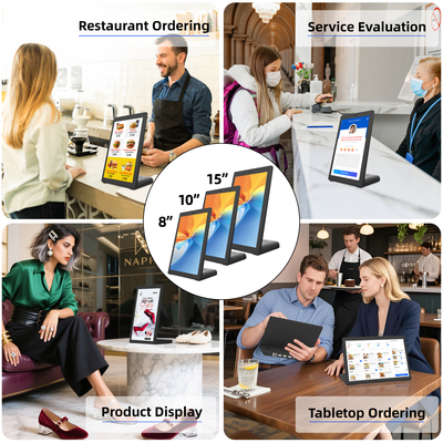 L形容量タッチスクリーン 顧客フィードバック 評価器 レストラン 銀行 注文 RJ45 NFC POS デスクトップ Android タブレット