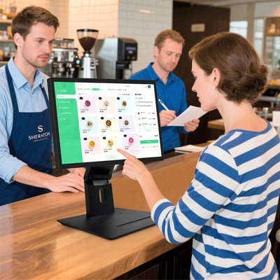 21.5' Android 14 タッチスクリーン タブレット レストラン POS キッチンディスプレイシステム WiFi6 RK3576 デジタルメニュースクリーン 食品サービス