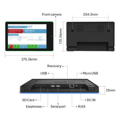 10.1インチAndroid会議室タブレット LEDライトバー壁マウント