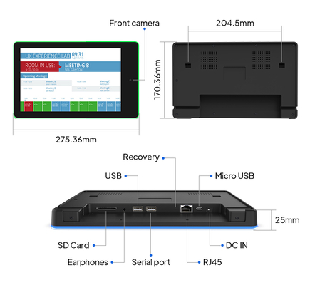 10.1インチ POE Android会議室用タブレット、クアッドコアRK3288搭載