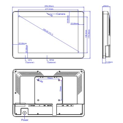 Android 11 タッチスクリーン デジタルサイン会室ディスプレイ タブレット NFC LEDライトバー