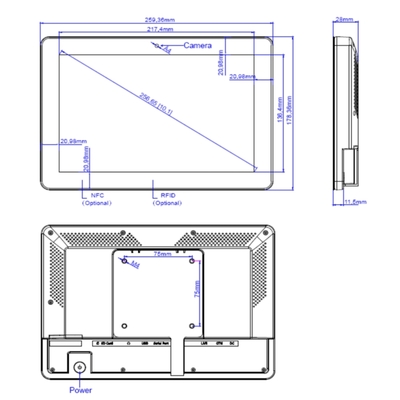Android 11 Touch Screen Digital Signage Meeting Room Display Tablet With NFC LED Light Bar
