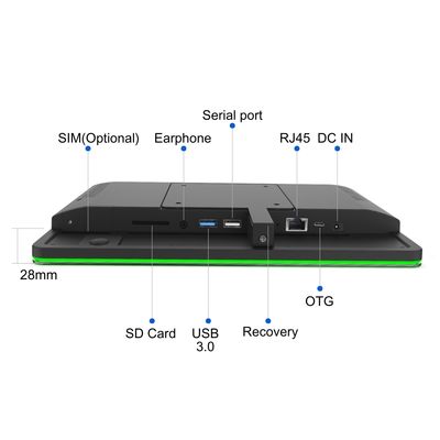 Android 11 タッチスクリーン デジタルサイン会室ディスプレイ タブレット NFC LEDライトバー