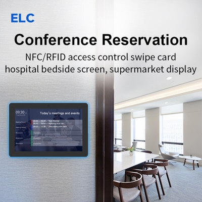 Android 11 Touch Screen Digital Signage Meeting Room Display Tablet With NFC LED Light Bar