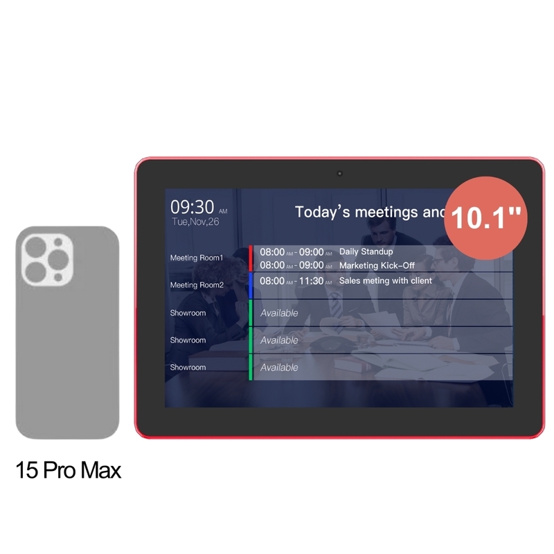 Android 11 Touch Screen Digital Signage Meeting Room Display Tablet With NFC LED Light Bar