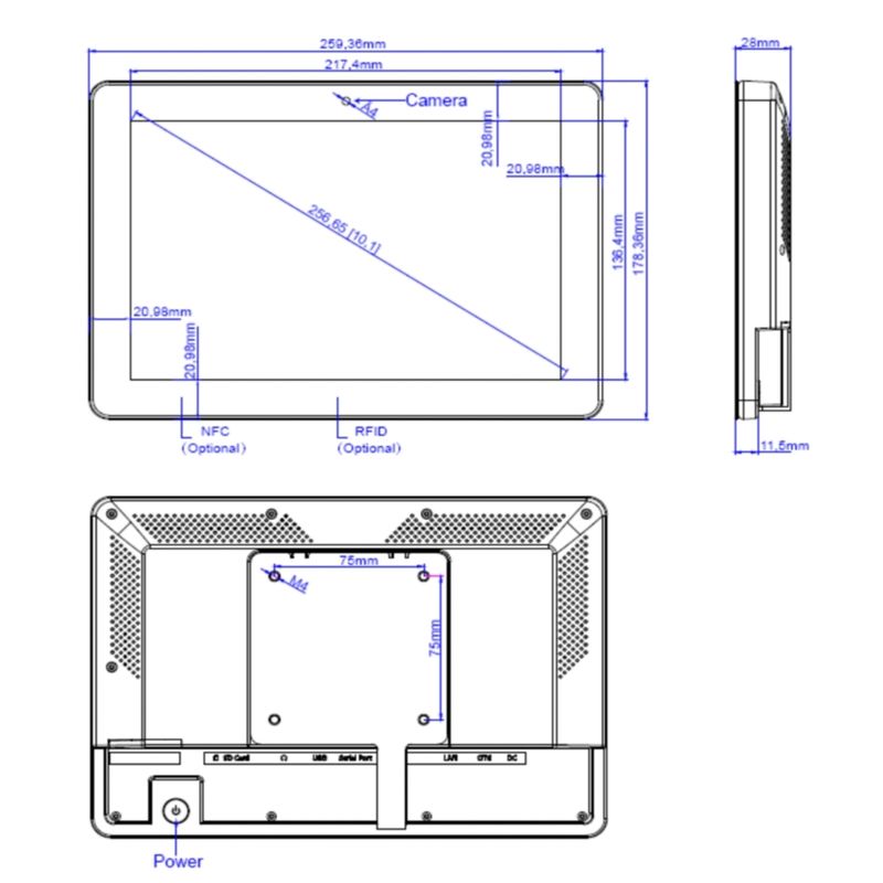 Android 11 タッチスクリーン デジタルサイン会室ディスプレイ タブレット NFC LEDライトバー