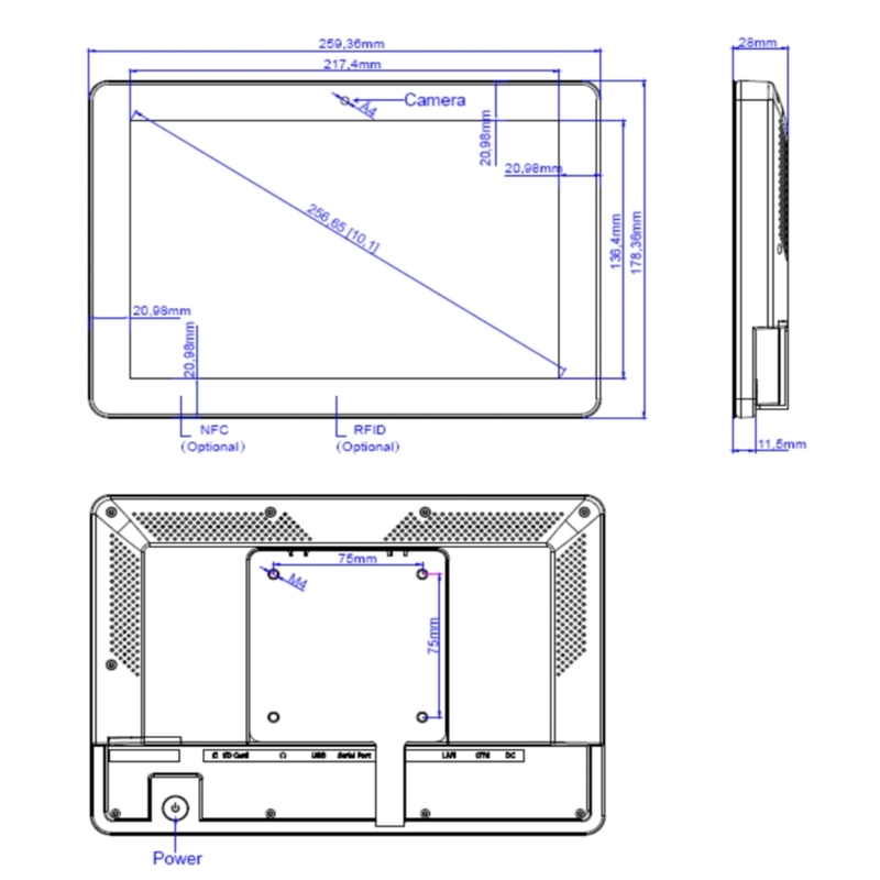 Android 11 Touch Screen Digital Signage Meeting Room Display Tablet With NFC LED Light Bar